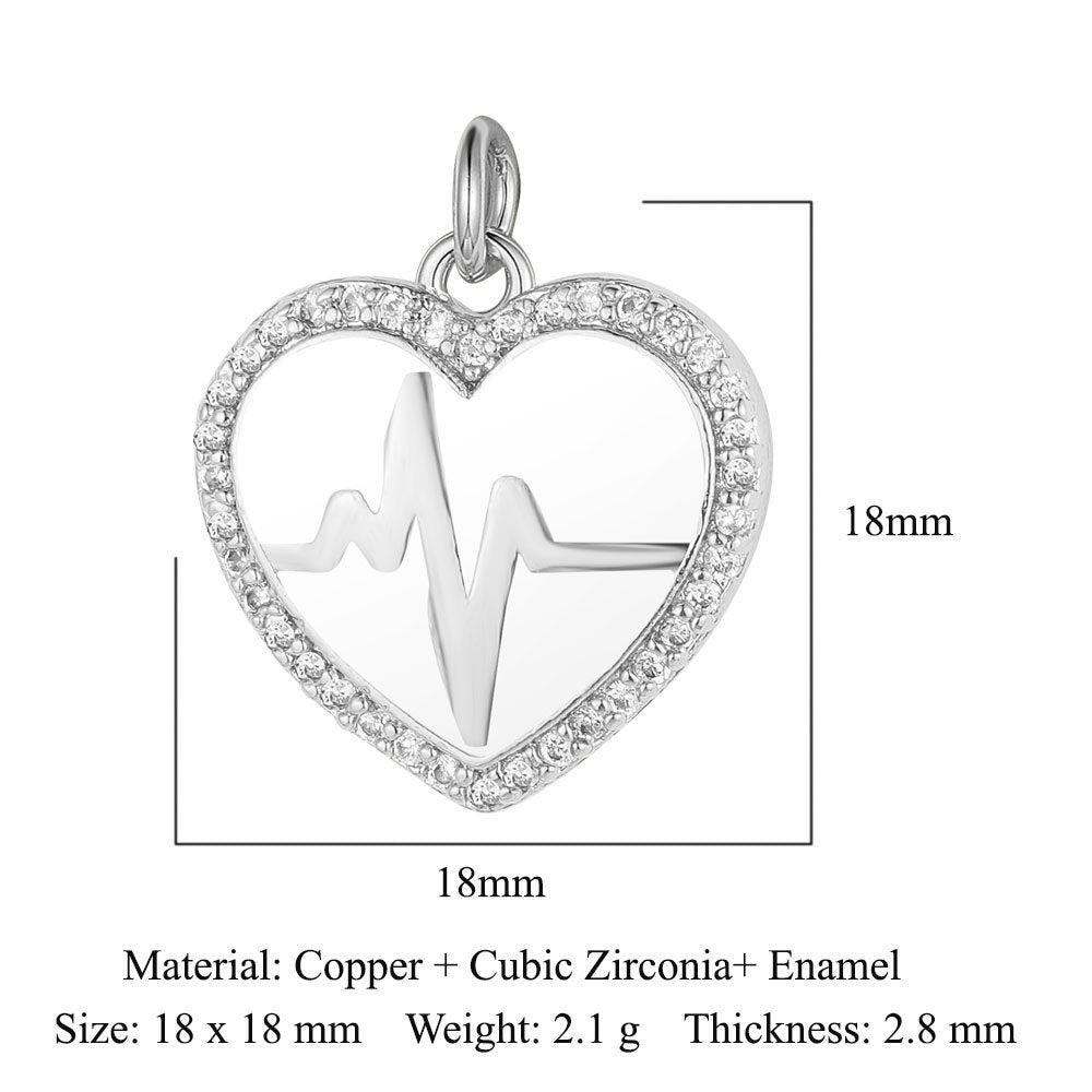 Heartbeat Eyes Mom Copper Zircon Pendant