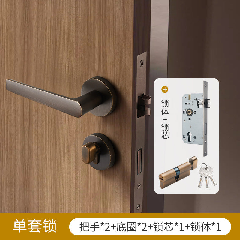 Door handle gold brass door lock