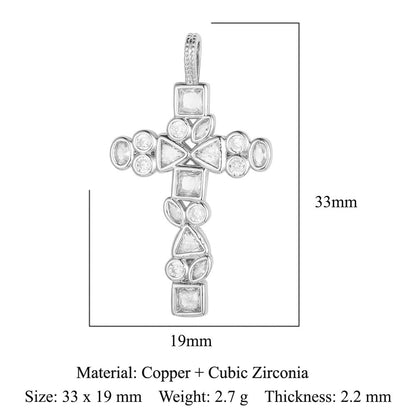 Cross Copper Micro-Inlaid Zirconia Pendant