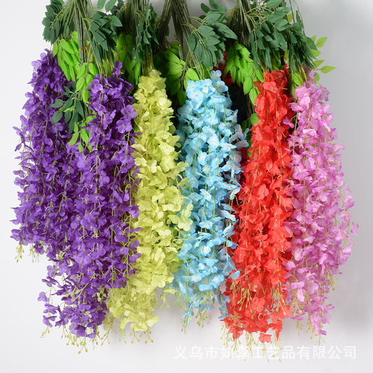 Simulation 6-leaf encrypted wisteria flower bean curd flower