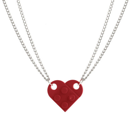 Love pendant double layer bead necklace