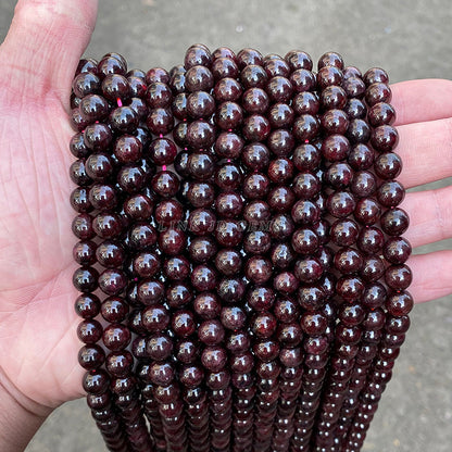 Garnet loose beads burgundy round beads bracelet beads