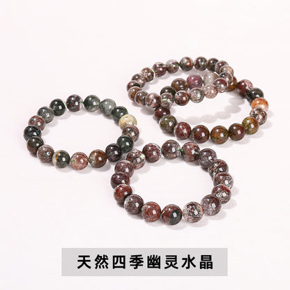 Color ghost crystal round bead bracelet.