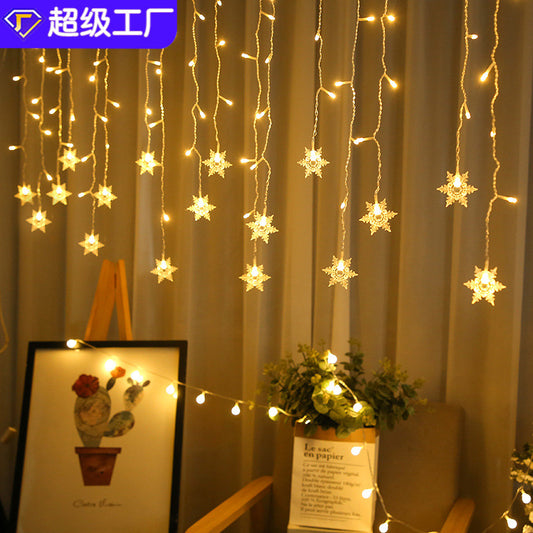 LED snowflake icicle light string