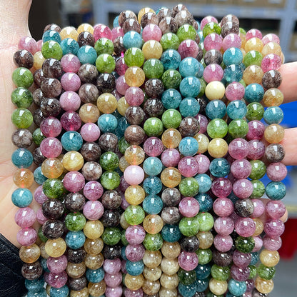 Imitation Tourmaline High Quality Chalcedony Loose Bead Bracelet