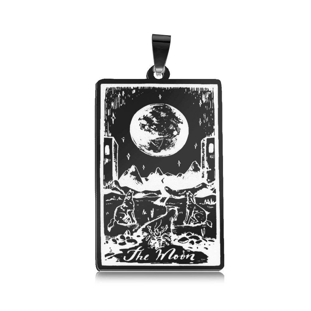 5 pcs/bag gun black tarot brand titanium steel pendant