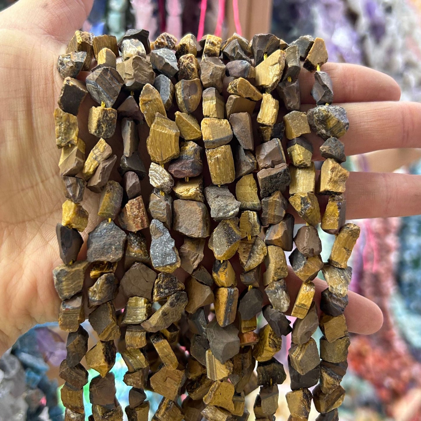 10-12MM natural stone crystal straight hole raw stone loose beads