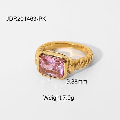 Anillo circonita rosa 