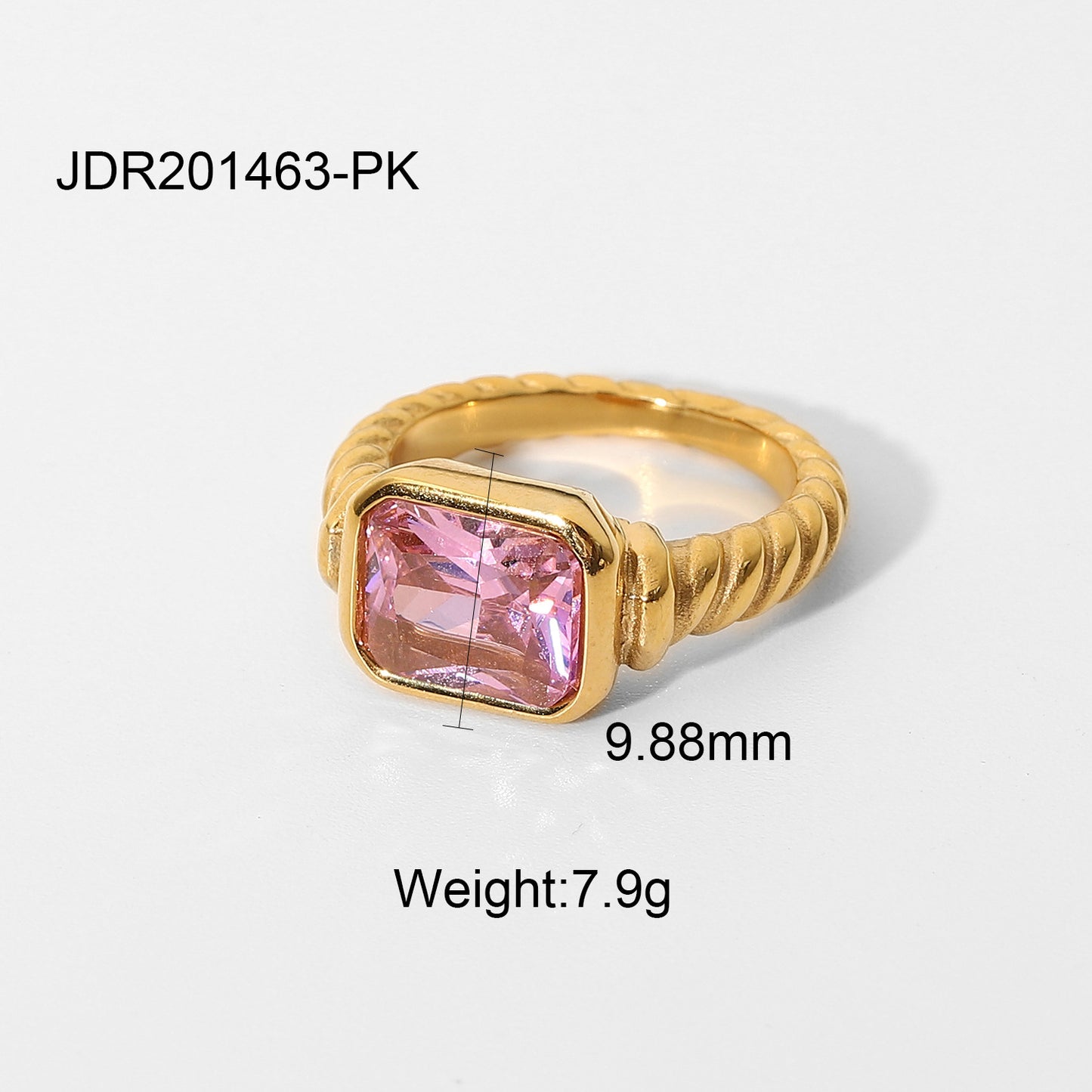 Anillo circonita rosa 