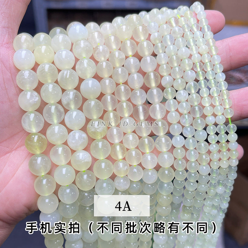 Natural Qingti Milk Cover Xiuyu Round Beads Sapphire Loose Beads