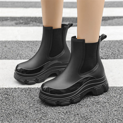 Rain boots thick-soled wear-resistant elastic band