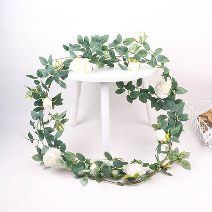 Rose vine artificial flower wall plastic artificial green plant wall hanging