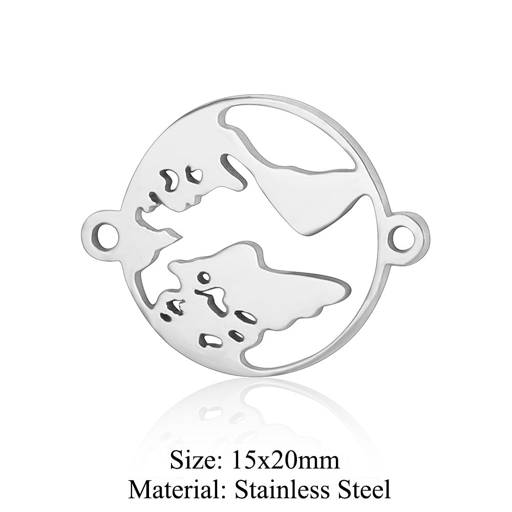 5 pcs/titanium-covered steel small pendant with unlimited symbol coconut tree.