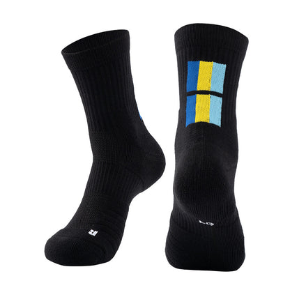 Adult Mid-Calf Basketball Socks Gradient Color Thickened