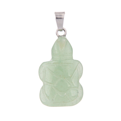 Crystal carved turtle pendant