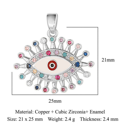 Butterfly Eye Sun Copper Zircon Pendant