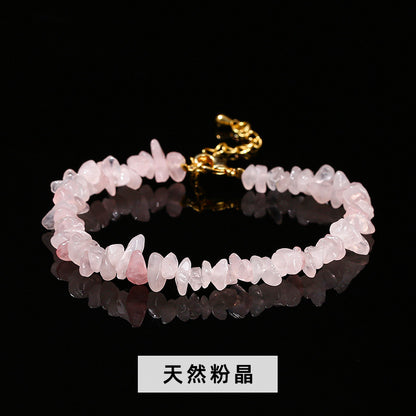 Natural powder crystal gravel bracelet