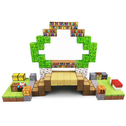 Minecraft Magnetic Block Set, Children's Educational Figure Assembly Game Mini Building Blocks Toy