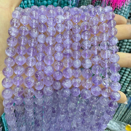 Natural amethyst crystal round beads loose beads