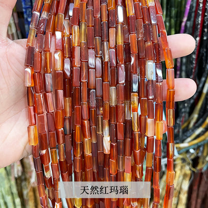 4 * 13Mm crystal agate square loose beads