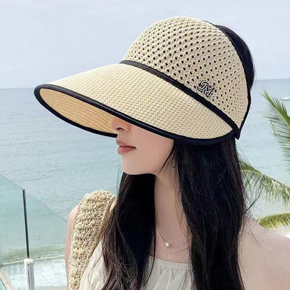 Windproof Adjustable Lacy Wide-Brim Hat Summer Sun Protection