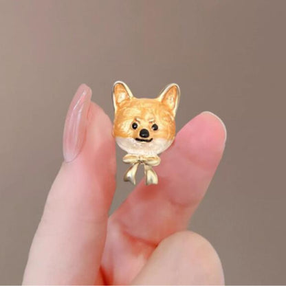 Drip Oil Yellow Shiba Inu Brooch