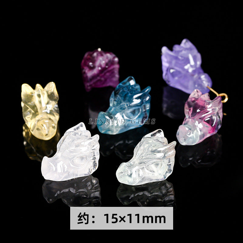 Natural color fluorite diamond pestle accessories crystal engraved pendant