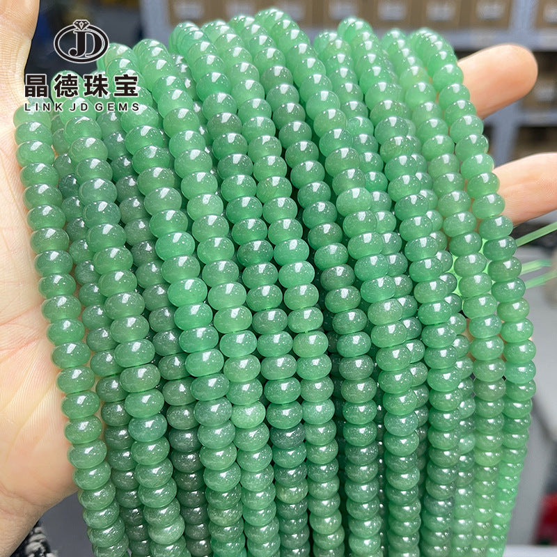 8 * 5Mm natural green Dongling jade abacus beads loose beads