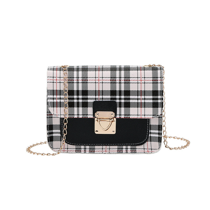 Ladies bags plaid square bag