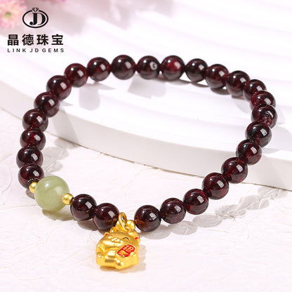 Natural crystal garnet Fulong bracelet.