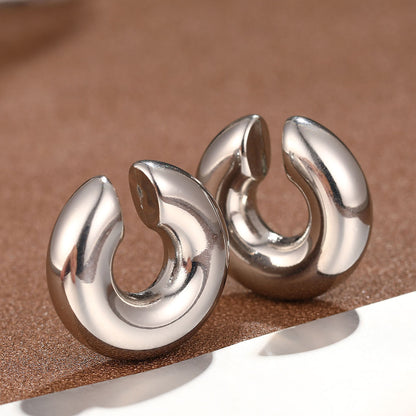 Electroplating hollow thick earrings