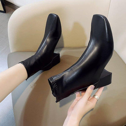 Coarse Heel Medium Heel Boots Female