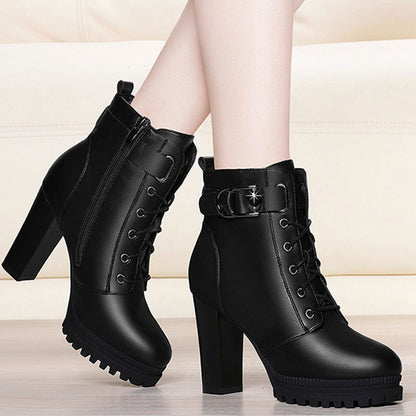 Women's short boots platform high heels