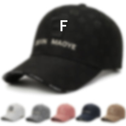 F Letter Embroidered Breathable Sun Protection Baseball Cap