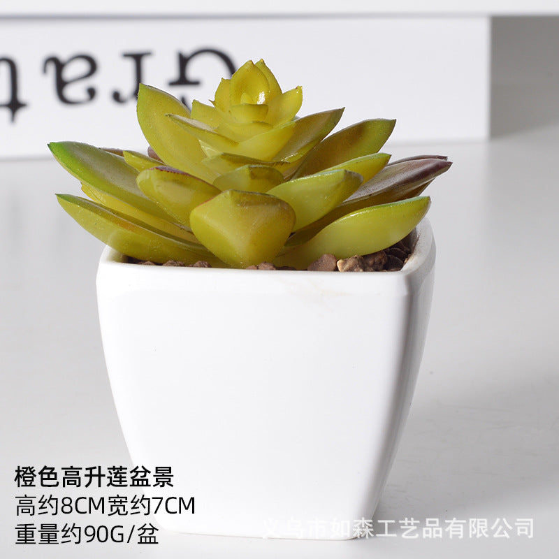 Simulation of succulent plastic bonsai artificial flowers combination