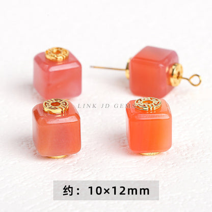 Scarlet Yanyuan agate safety buckle loose beads