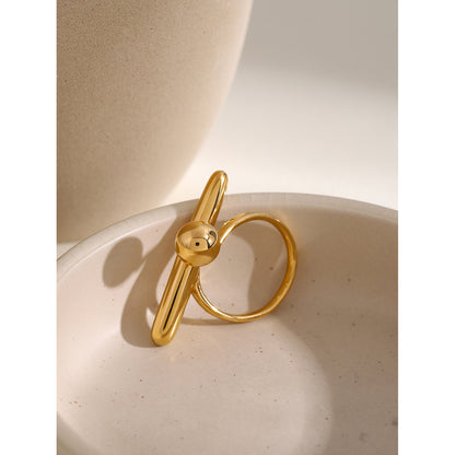 18k gold geometric simple open ring