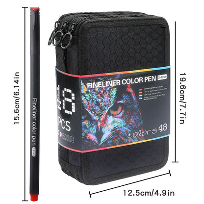 48 colors CD pack water soluble color pen needle pen set