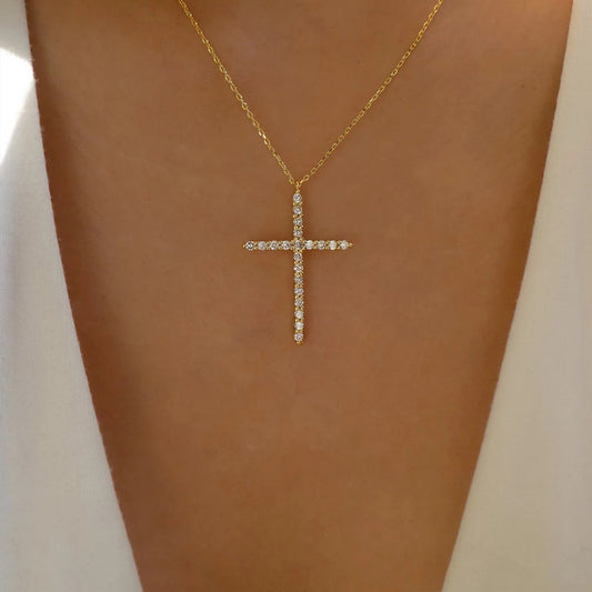 Vintage Rhinestone Cross Pendant