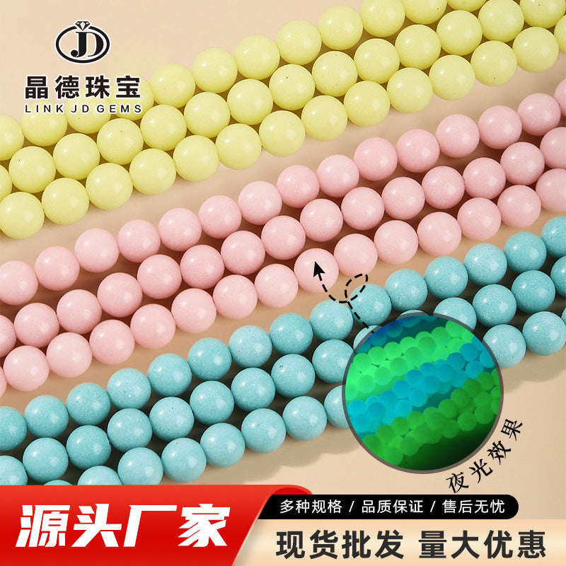 Luminous stone loose beads fluorescent stone beads