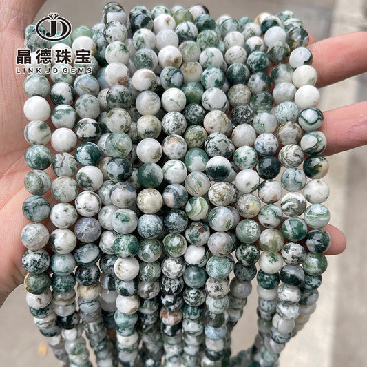 Natural tree grain agate round beads tree grain stone loose beads