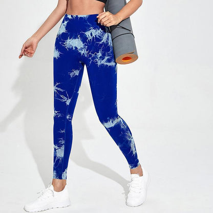 Trending Cross-Border Euro Tie-Dye High-Stretch Yoga Pants