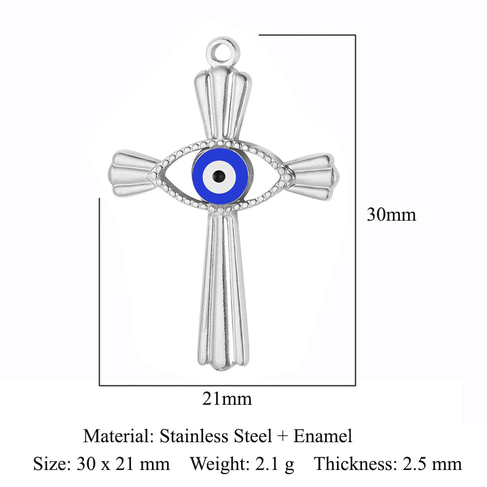 Cross Eyes Stainless Steel Pendant Shell Eyes