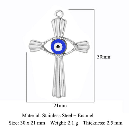 Cross Eyes Stainless Steel Pendant Shell Eyes