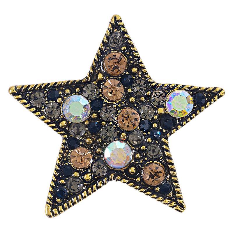 Pentagram brooch with diamonds