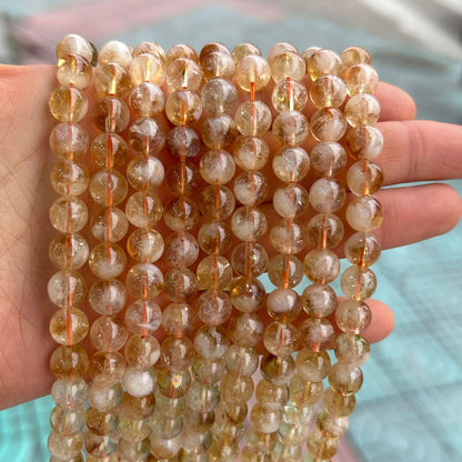 8mm Natural Citrine Beads for DIY Jewelry, Bracelets