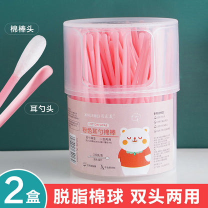 100 Pieces Dual-Use Ear Scoop Cotton Swabs