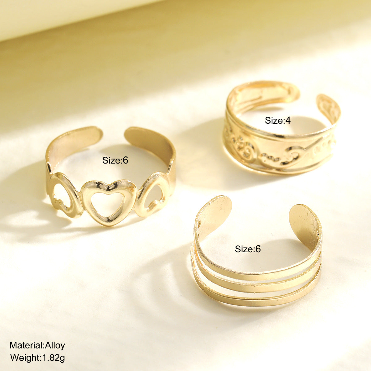 Beach Vacation Metal Ankle Ring Set 3 Pieces