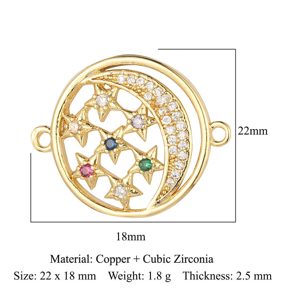 Angel Star Moon Copper Zircon Connection Accessories