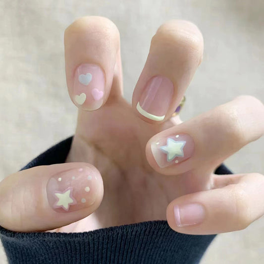 Short Star French Nails